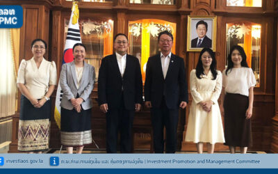 ທ່ານ ຫົວໜ້າຫ້ອງການຄະນະກໍາມະການສົ່ງເສີມ ແລະ ຄຸ້ມຄອງການລົງທຶນ ພ້ອມດ້ວຍຄະນະ ເຂົ້າຮ່ວມພົບປະເຮັດວຽກ ຮ່ວມກັບ ທ່ານ ເອກອັກຄະລັດຖະທູດ ສ.ເກົາຫຼີ ປະຈໍາ ສປປ ລາວ